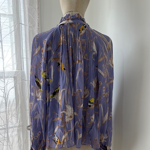 Floral Chiffon Blouse - Blue - Picture 4 of 5
